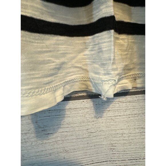 Loft Navy and White Striped Long Sleeve Shirt - Picture 3 of 4